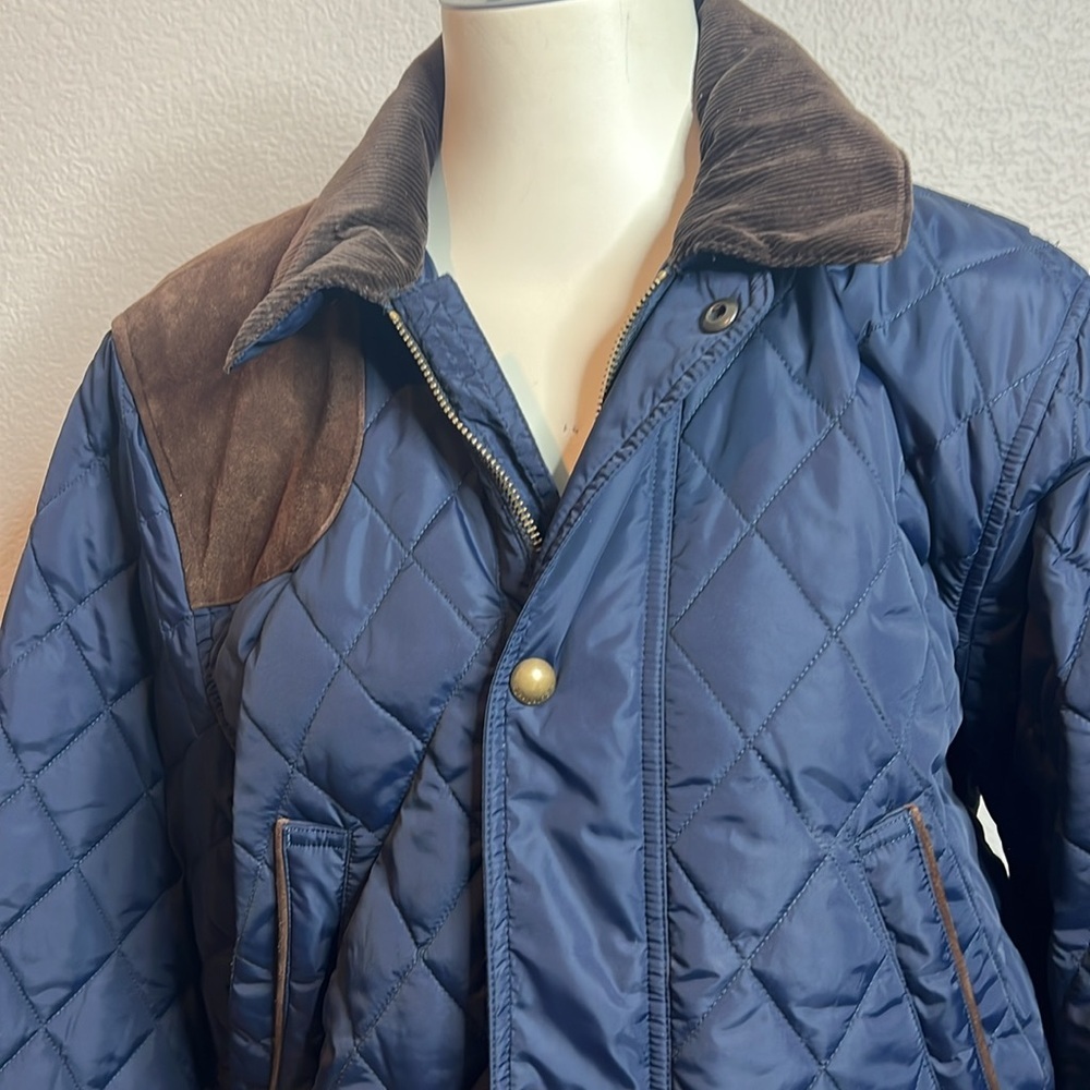 Polo Ralph Lauren Quilted Barn Jacket Navy XL – Corduroy Collar & Trim - Picture 7 of 12